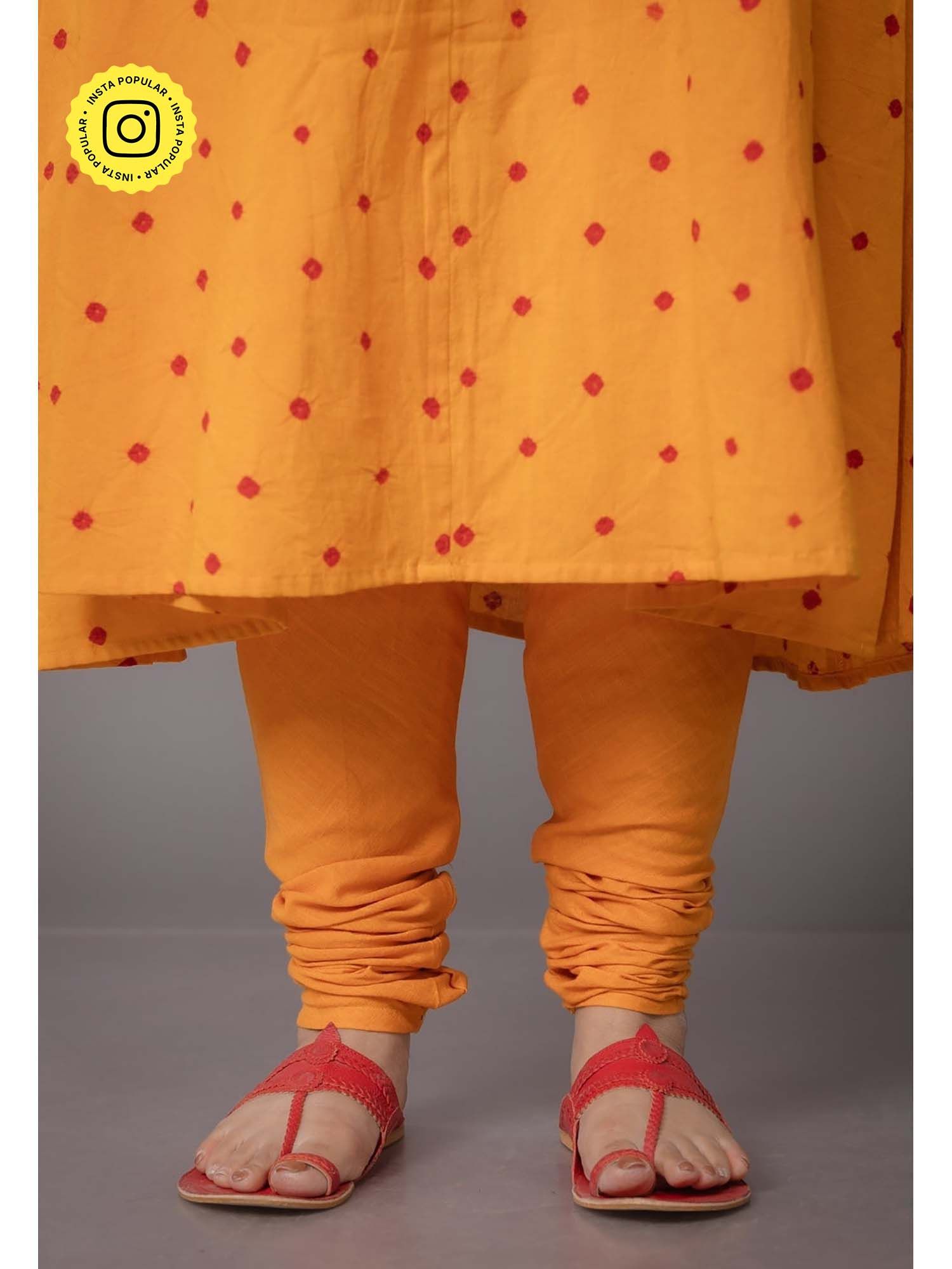 Miral Yellow Solid Slub Cotton Churidar-picture-10
