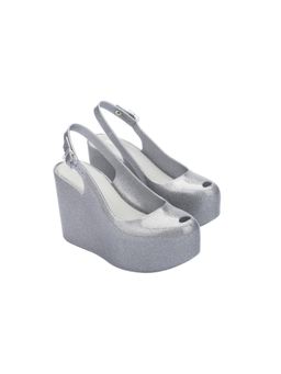 Melissa - Womens Groovy Glitter Clear High Wedges Heels