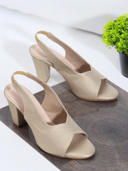 TRASE - Womens Gold Stylish Sandal Heels