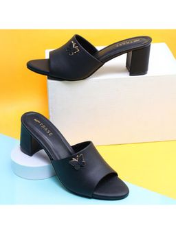 TRASE - Womens Black Stylish Block Heels