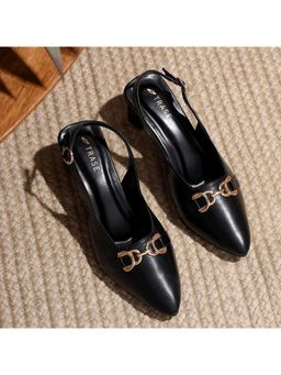 TRASE - Womens Black Flashy Stylish & Comfortable Sandal Heels