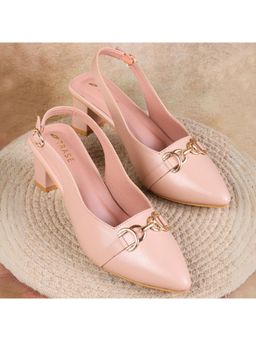 TRASE - Womens Peach Flashy Stylish & Comfortable Sandal Heels