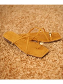 Bowtoes - Womens Yellow Suede Flats