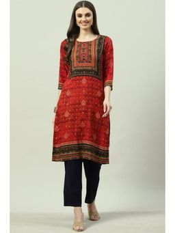 Biba - Women Red Printed Kurta