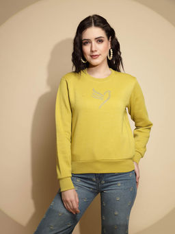 Global Republic - Women Yellow Full Sleeve Sweatshirt