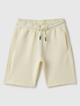 United Colors of Benetton - Yellow Textured Regular Fit Shorts