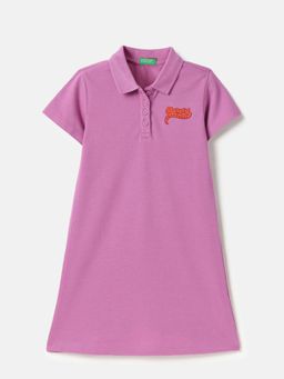 United Colors of Benetton - Lavender Regular Fit Collar Solid Dress