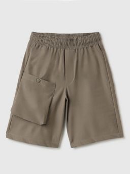 United Colors of Benetton - Olive Solid Relaxed Fit Bermuda Shorts