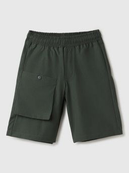 United Colors of Benetton - Green Solid Relaxed Fit Shorts