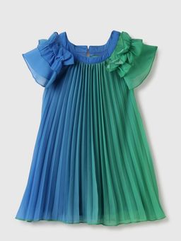 United Colors of Benetton - Blue Regular Fit Round Neck Ombre Dress