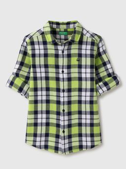 United Colors of Benetton - Multi-Color Regular Fit Collar Check Shirt