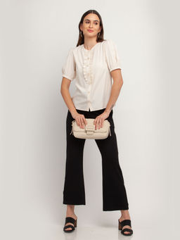 Zink London - Womens Off White Solid Top