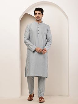 MULTI SHADES - Blue Regular Solid Kurta