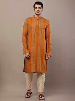 MULTI SHADES - Mustard Regular Floral Printed Kurta