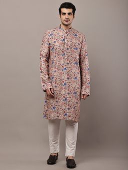 MULTI SHADES - Beige Regular Printed Kurta