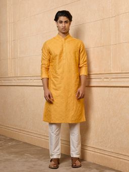 TASVA - Yellow Embroidered Kurta with Pant