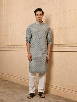TASVA - Light Blue Printed Kurta with Pant