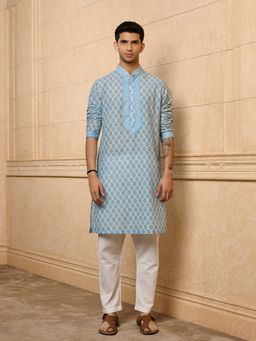 TASVA - Light Blue Printed Kurta with Pant