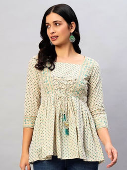 Atha Fashion - Ocean Whimsy Printed Short Kurti