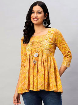 Atha Fashion - Saanjh Leher Printed Short Kurti
