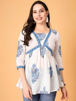 Atha Fashion - Blue Willow Floral Printed Kurti