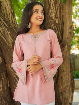 Atha Fashion - Blossom Belle Kurti - Pastel Pink