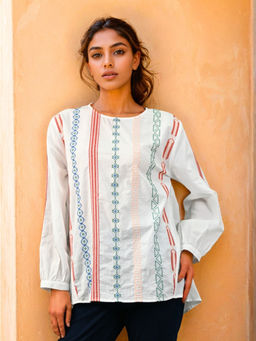 Atha Fashion - Daisy line Embroidered Kurti