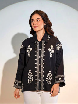 Atha Fashion - Athenas Bloom Short Shirt - Black