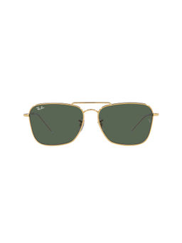 Ray-Ban - Reverse Collection - Arista Sunglasses ( 0RBR0102S001-VR58 - Square - Gold - Green Lens )