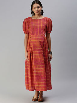 Swishchick - Red Maternity Dress with Concealed Feeding Zip