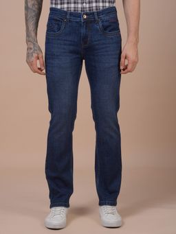 CRIMSOUNE CLUB - Men's Navy Blue Straight Jeans