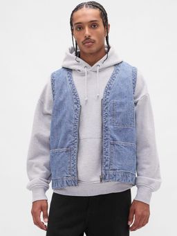 GAP - Blue Men's V-Neck Denim Jacket