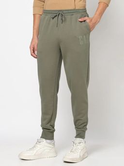 GAP - Olive Men Logo Print Mid Rise Joggers