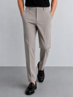 Cove and Lane - Grey 8-Way Soft Suit Fabric Stretch Trousers