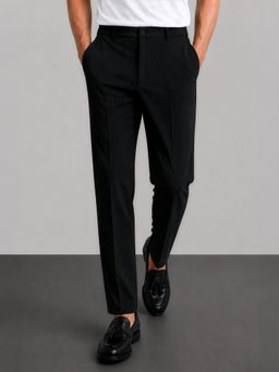 Cove and Lane - Black 8-Way Soft Suit Fabric Stretch Trousers