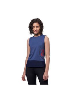 DOMIN8 - Women Navy Blue Sleeveless Razer Back Tank Top