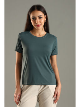 DOMIN8 - Women Olive Soft and Stretchy Nylon Sports Top