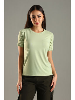 DOMIN8 - Women Green Soft and Stretchy Nylon Sports Top