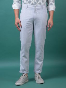 CRIMSOUNE CLUB - Men'S Grey 100% Cotton Trousers