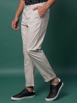 CRIMSOUNE CLUB - Men'S Grey Solid Trousers