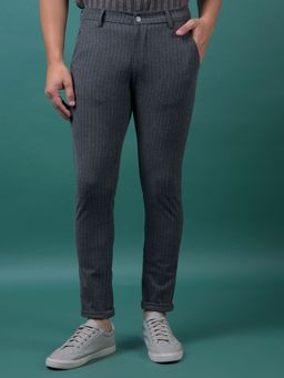 CRIMSOUNE CLUB - Men'S Black Vertical Stripes Trousers