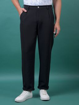 CRIMSOUNE CLUB - Men'S Black Korean Fit Trousers
