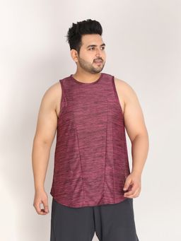 CHKOKKO - Men Cotton Gym Tank Tops Sleeveless Sports Vest In Magenta