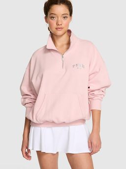 Victoria's Secret - Ivy Fleece Quarter-Zip Pink Sweatshirt