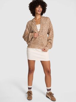 Victoria's Secret - Pink Ivy Fleece Campus Full-Zip Beige Hoodie