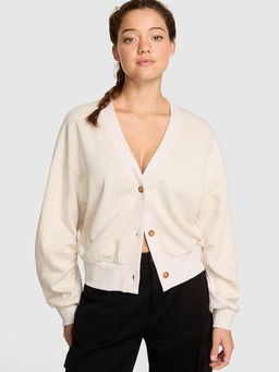 Victoria's Secret - Pink Ivy Fleece Beige Cropped Cardigan
