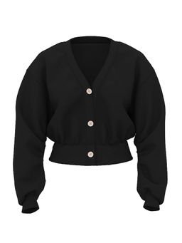 Victoria's Secret - Pink Ivy Fleece Black Cropped Cardigan