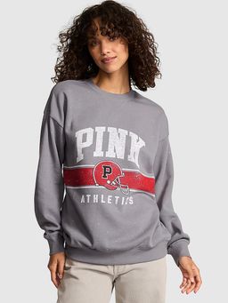 Victoria's Secret - Pink Ivy Fleece Oversized Grey Crew Neck Sweatshirt
