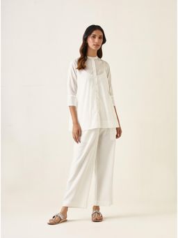 Vinusto - White Cotton A-Line Shirt