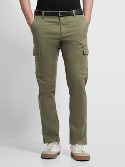 Arrow Sports - Men's Olive Straight Fit Twill Cargo Trouser